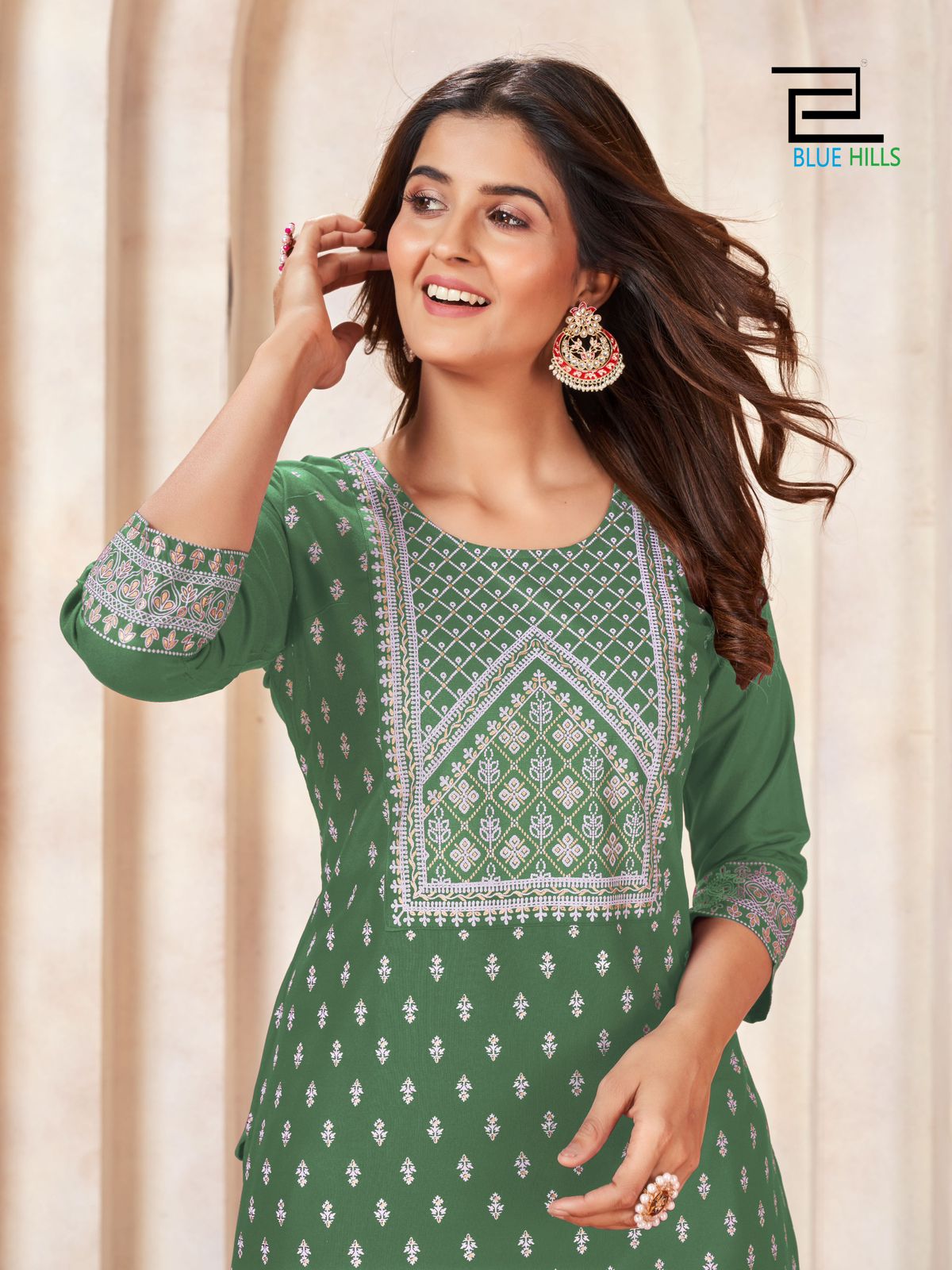 Peacock Vol 3 By Blue Hills Rayon Foil Printed Kurtis Catalog